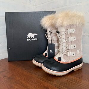 Sorel Tan and Black Fur-Trimmed Boots